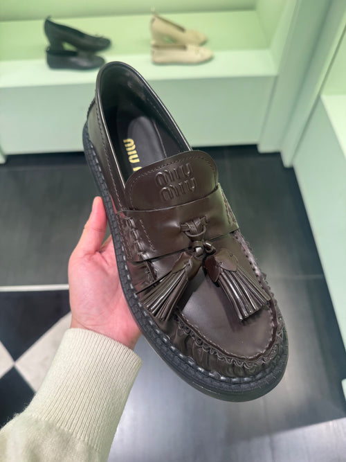 MIU MIU Tassel Loafers in Leather(2 Colors)