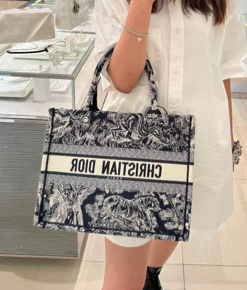 CHRISTIAN DIOR Medium Dior Book Tote | 迪奧 手提袋 (中碼/藍色)