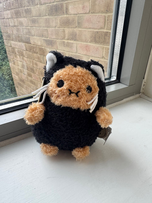 NOODOLL Black Kitty Ricespud Mini Sitting Plush Toy | Black Kitty Ricespud Mini Sitting Plush Toy (Black)