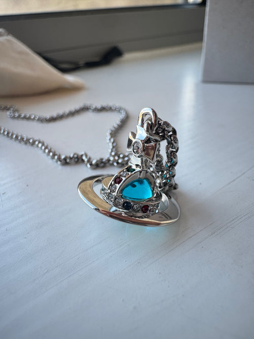 VIVIENNE WESTWOOD New Petite Orb Pendant Necklace | 西太后 頸鏈 (多色) blue