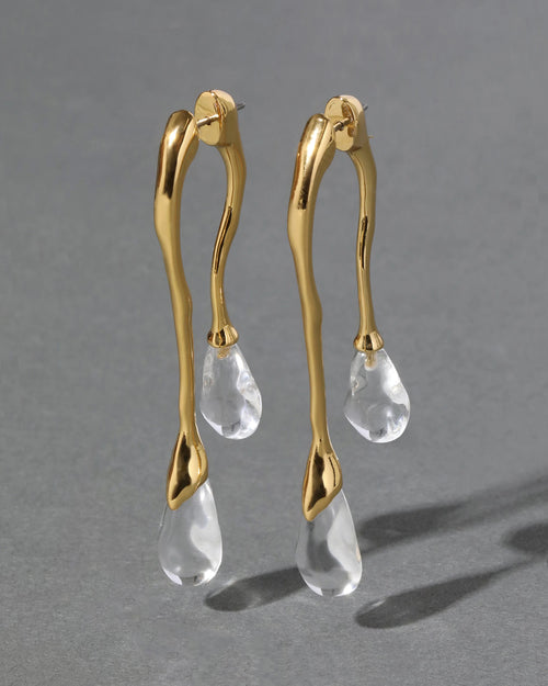 ALEXIS BITTAR Lucite Silver Front Back Double Drop Earring | Earrings (Multicolor) 