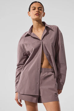 ALO YOGA Pinstripe Daylight Button Down Long Sleeve | 細條紋長袖襯衫 (多色)