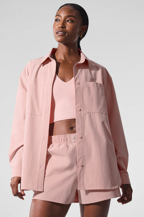 ALO YOGA Pinstripe Daylight Button Down Long Sleeve | 細條紋長袖襯衫 (多色)