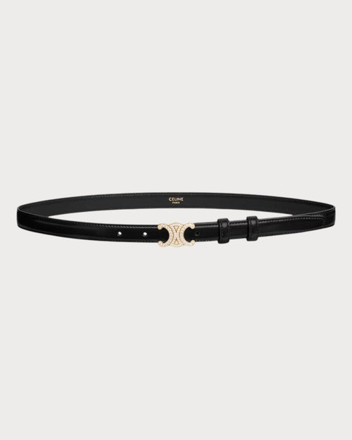 CELINE 18MM Triomphe Belt with Strass Taurillon Leather(Small/Many)