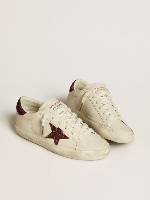 GOLDEN GOOSE Women’s Super-Star LTD with suede star and heel tab with Swarovski crystals | 黃金鵝 女款 Super-Star LTD 搭配麂皮星星與施華洛世奇水晶後跟標籤（白色）