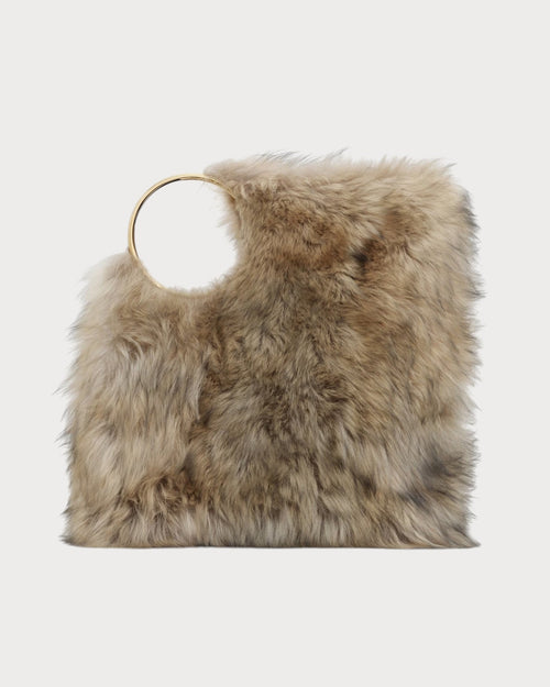 ALAIA Ring Tote Bag In Shearling(XL/Sand) - LONDONKELLY 英國名牌代購