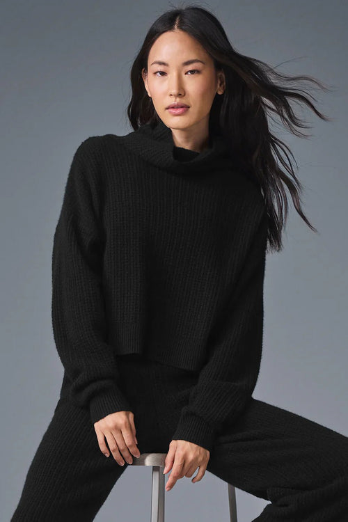 ALO YOGA Cashmere Plush Waffle Turtleneck Pullover | 羊絨絨毛格紋高領套頭上衣 (多色) - LondonKelly 英國名牌代購