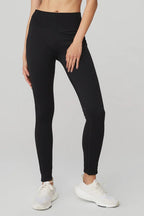 ALO YOGA Seamless High - Waist Ribbed Legging | 無縫高腰羅紋緊身褲 (黑色) - LondonKelly 英國名牌代購