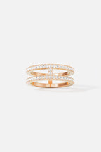 APM MONACO P22677OX Double Line Pave Ring | 雙排鑲石戒指 (玫瑰金) - LondonKelly 英國名牌代購