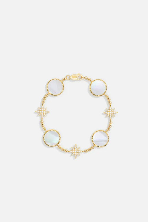 APM MONACO YB5754XNA White Nacre Meteorites Bracelet | 白色珍珠母流星手鏈 (黃金色) - LondonKelly 英國名牌代購