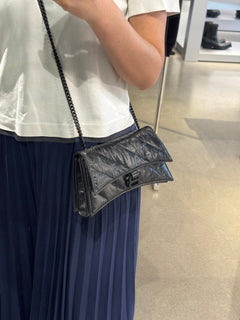 BALENCIAGA Crush Wallet on Chain Quilted Crushed Calfskin(2 Colors) - LONDONKELLY 英國名牌代購