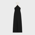 CELINE Column Dress in Satin - Lined Crepe Black | 賽琳 長裙 (黑白色) - LondonKelly 英國名牌代購