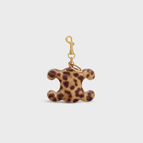 CELINE Triomphe Pom - Pom Keyring In Pony | 賽琳 鎖匙扣 (豹紋) - LondonKelly 英國名牌代購
