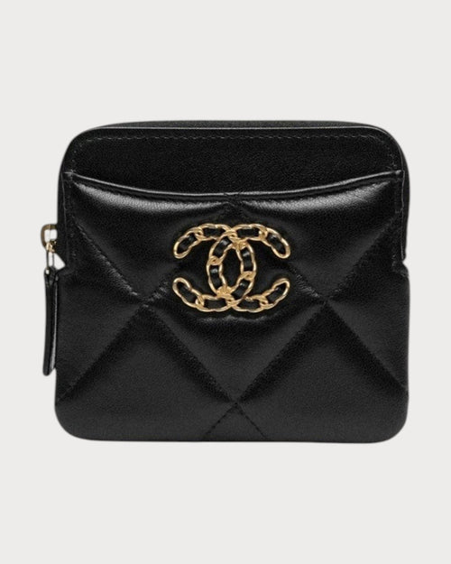 CHANEL AP2086 19 Zipped Coin Purse Shiny Lambskin | 香奈兒 銀包 (黑色) - LONDONKELLY 英國名牌代購