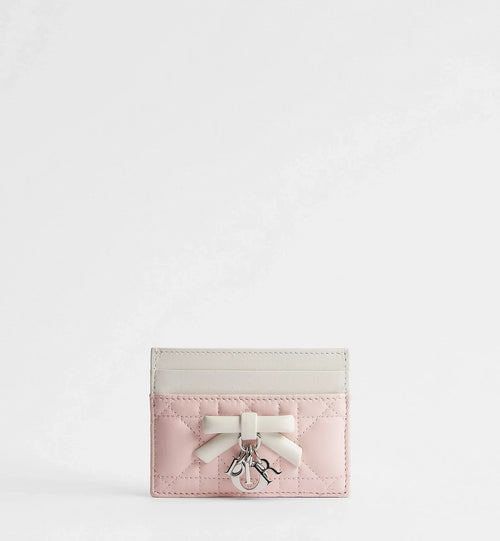 CHRISTIAN DIOR Lady Dior Freesia Two - Tone Card Holder | 迪奧 卡套 (粉/白拼色) - LondonKelly 英國名牌代購