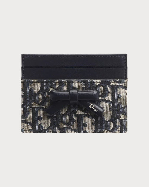 CHRISTIAN DIOR Oblique Bow Freesia Card Holder | 迪奧 蝴蝶結卡套 (藍色) - LONDONKELLY 英國名牌代購
