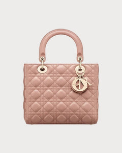 CHRISTIAN DIOR Medium Lambskin Lady Dior Bag | 迪奧 手袋 (Blush)