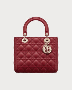 CHRISTIAN DIOR Medium Lambskin Lady Dior Bag | 迪奧 手袋 (Rust Colour)