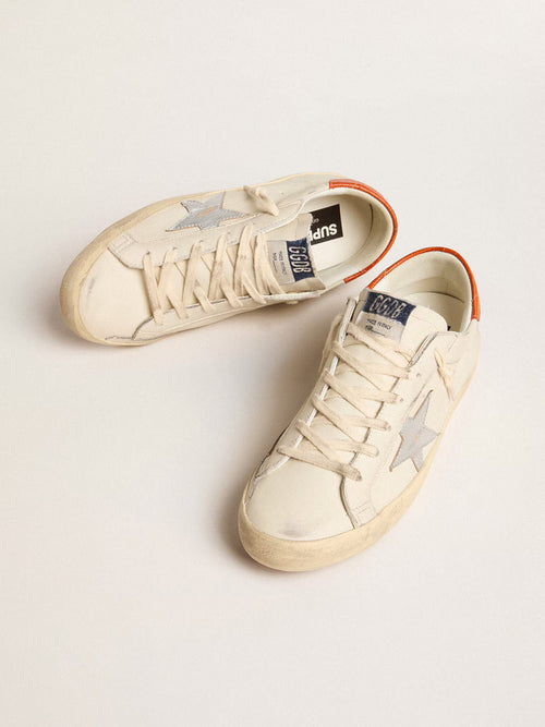 GOLDEN GOOSE Super - Star LTD with silver leather star and croc - print leather heel tab | 黃金鵝 Super - Star LTD 搭配銀色皮革星星與鱷魚紋皮革後跟標籤（白色） - LondonKelly 英國名牌代購