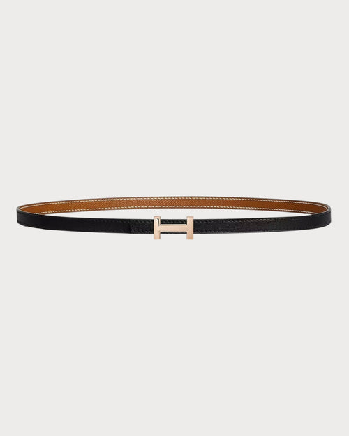 HERMES Focus Belt Buckle & Reversible Leather Strap | 愛馬仕 雙面皮帶 (黑/啡色/玫瑰金扣) - LONDONKELLY 英國名牌代購