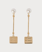 MIU MIU Metal Earrings with Artificial Pearls | 繆繆 耳環 (金色) - LONDONKELLY 英國名牌代購