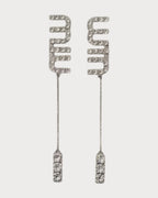 MIU MIU Pendant Earrings with Crystals | 繆繆 水晶吊嘴耳環 (銀色) - LONDONKELLY 英國名牌代購