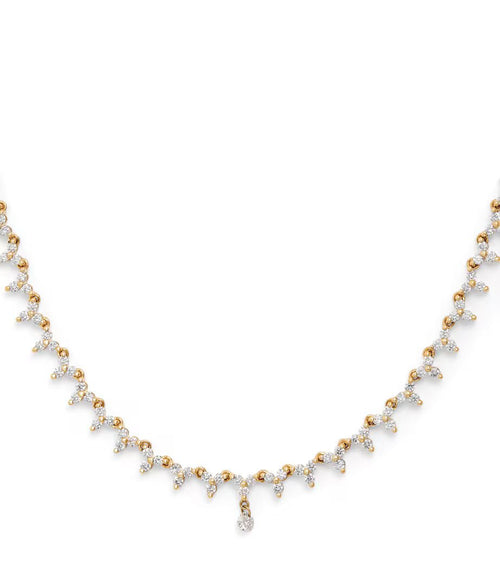 PERSEE Yellow Gold and Diamond Triangle Tennis Necklace | 黃金鑽石三角網球項鍊 (黃金) - LondonKelly 英國名牌代購