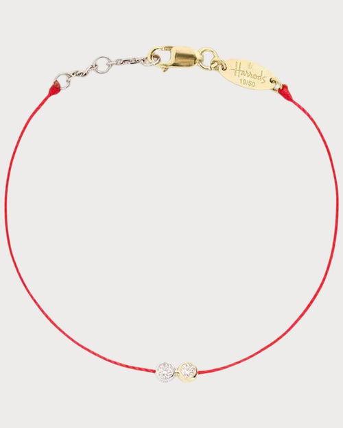REDLINE 20th Anniversary Two - Tone Gold and Diamond Thread Bracelet | 紅繩 手鍊（紅色） - LONDONKELLY 英國名牌代購
