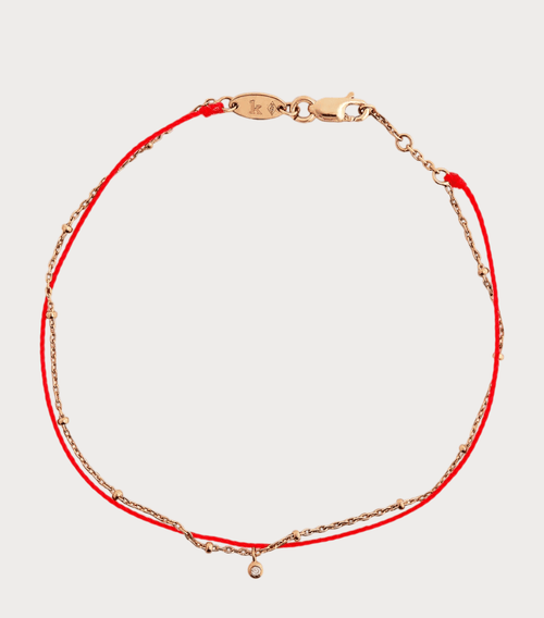 REDLINE Honorée Yellow Gold and Diamond Bracelet(Red) - LONDONKELLY 英國名牌代購