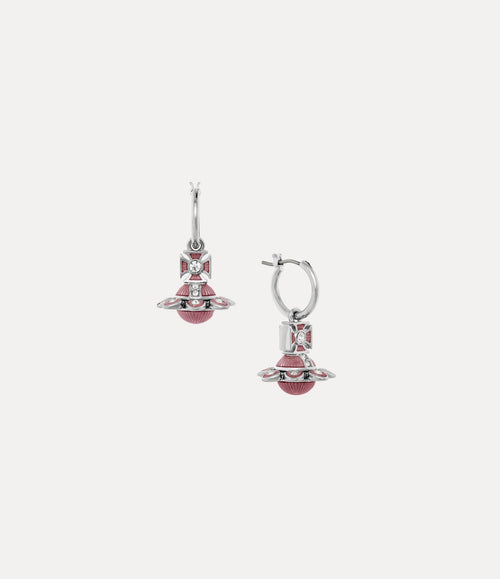 VIVIENNE WESTWOOD Capucine Light Rose Enamel Earrings | 西太后 耳環 (銀色) - LondonKelly 英國名牌代購