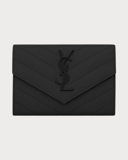 YSL SAINT LAURENT Small Envelope Wallet | 聖羅蘭 銀包 (全黑) - LONDONKELLY 英國名牌代購