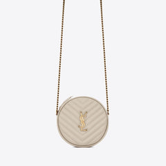 YSL SAINT LAURENT Vinyle Round Camera Bag | 聖羅蘭 手袋 (White)